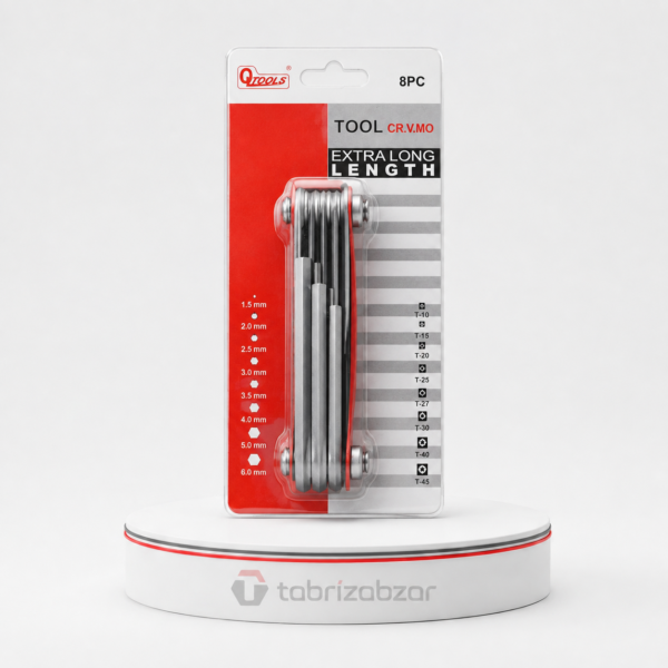 ست آچار آلن تاشو 8 عددی QTOOLS